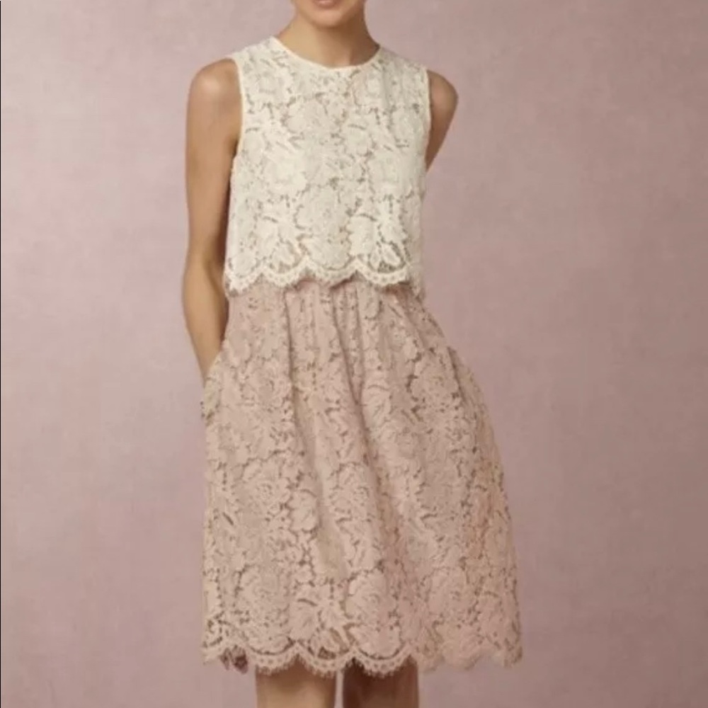 BHLDN Jenny Yoo Lydia Scalloped Lace Skirt Size 0